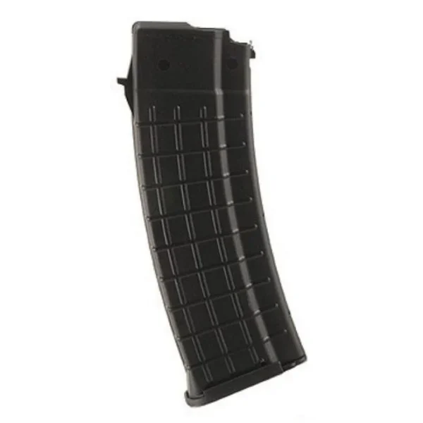 ProMag AK-223 Magazine, black curved polymer magazine viewed from the side