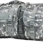 NCSTAR VISM DBL CARB CASE DGTL, grey digital camouflage soft case with straps and pockets