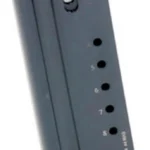 ProMag Desert Eagle Magazine, blued steel, angled front view with witness holes and baseplate
