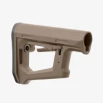 MAGPUL DT-PR carbine stock, FDE left-side view with open frame and adjustment lever