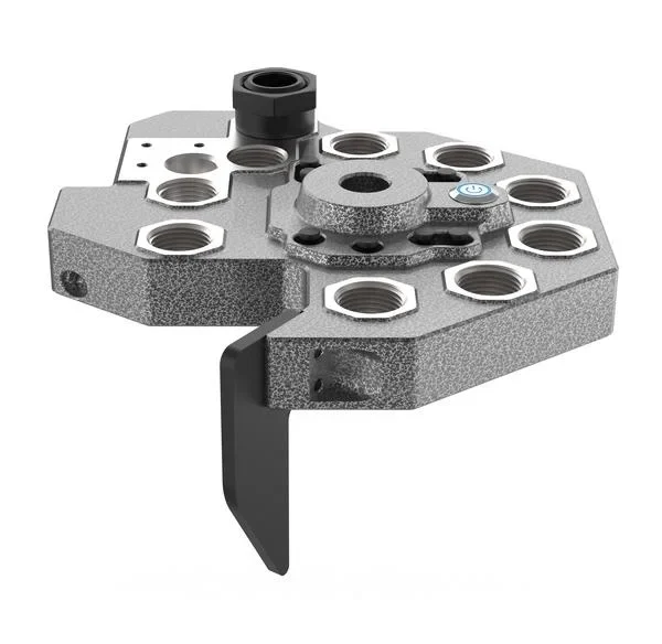 AOB Frankford Arsenal FX-10 Replacement Tool Head, gray metal head with multiple die openings
