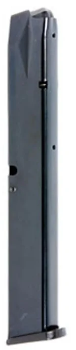 ProMag Taurus PT92 Magazine, upright front view of long blued steel magazine