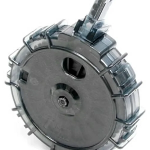ProMag 10/22 Charger Magazine Drum, smoke-grey angled view with round drum and clear feed tower