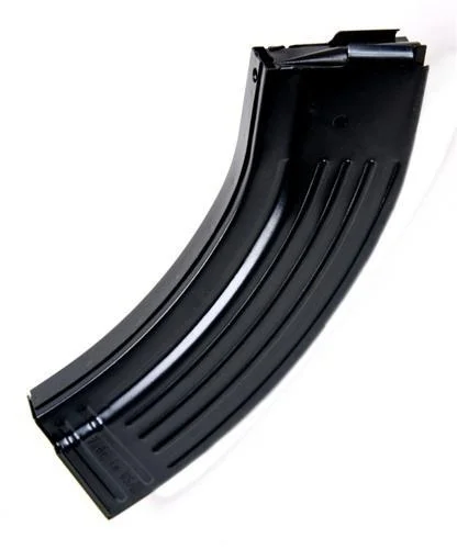 primary-52595 ProMag Ruger Mini-30 Magazine curved black steel magazine in angled side view