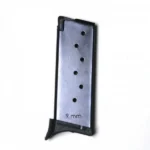 Promag Ruger LC9 handgun magazine, upright front view with black finish and witness holes