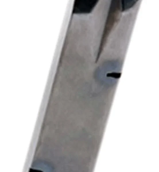 ProMag Beretta 92F Magazine, blued steel angled side view with witness holes and black baseplate