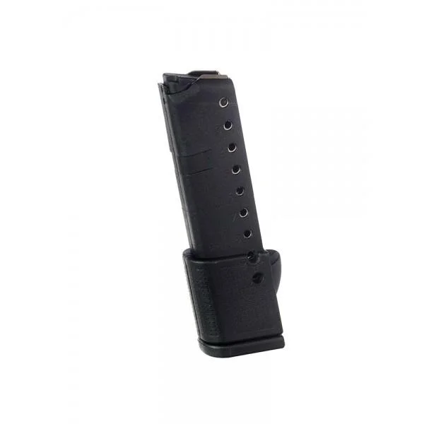 ProMag Steel Handgun Magazine Glock 42, black angled view with extended polymer base