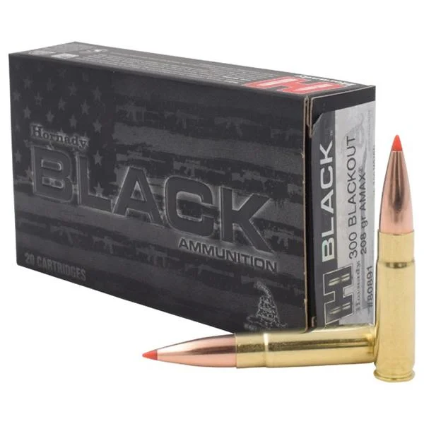 Hornady Mfg Hornady Black Rifle Ammunition .300 AAC Blackout .208 gr A-MAX 1020 fps 20/ct