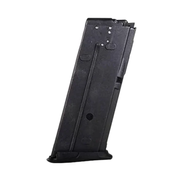 ProMag FNH Five Seven Magazine IOM & USG, black polymer magazine in angled side view