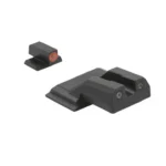 Meprolight Hyper-Bright handgun night sight, black front and rear sights with orange front ring
