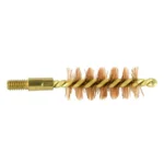PRO-SHOT PISTOL BRUSH .38CAL BRONZE bore brush, side view with brass bristles and threaded tip