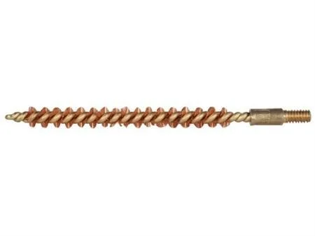 PRO-SHOT RIFLE BRUSH .22CAL BRONZE bronze spiral brush with threaded brass end, side view