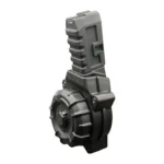 ProMag Springfield Armory Kuna Drum black drum magazine, angled front view with extended tower