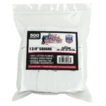 Pro-Shot 1 3/4 Inch Square Cotton Patches, clear bag of white patches with product label