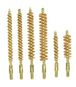 Pro-Shot Benchrest rifle bore brush, six brass core and bronze bristle brushes in assorted lengths