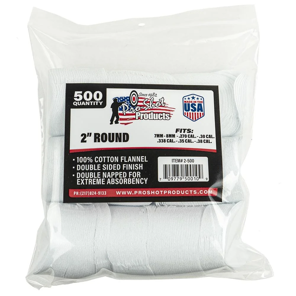 primary-52704 Pro-Shot Products Pro-Shot 2" Round 100% Cotton Patches 500/ct