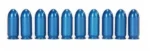 Pachmayr/Tacstar Division A-Zoom Aluminum Snap Caps ten blue snap caps arranged in a row