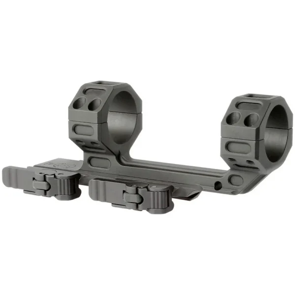 Midwest Industries MK2 QD Rifle Scope Mount, black side view with dual rings and release levers