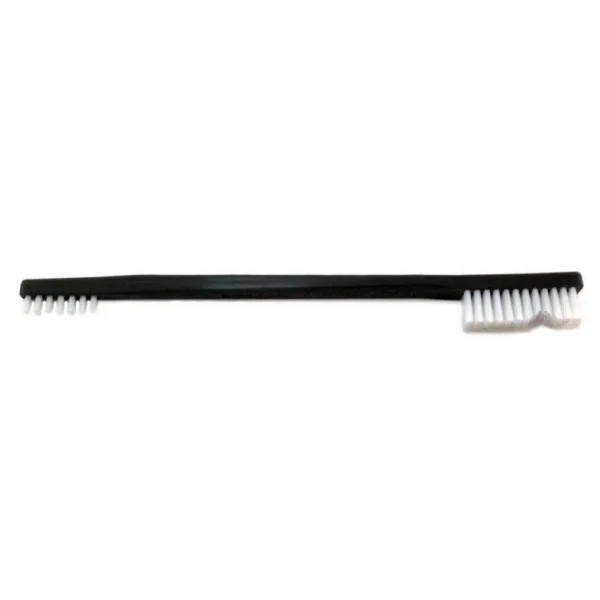 Pro-Shot Double-End Nylon Gun Brush, black handle with white bristles at both ends