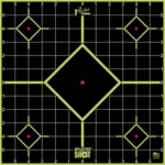 Pro-Shot Splatter Shot Green Sight In Target, black and green grid with five diamond aim points