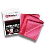 Kleen-Bore KLEEN BR MICROFIBER WIPE CLOTH 2PK red folded cloths beside retail package