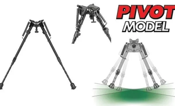 AOB Battenfeld Technologies Caldwell Pivot Model XLA Bipod, black bipod shown extended and pivoting