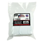 PRO-SHOT PATCH 12-16 GAUGE 3 250CT clear bag of white square patches, front view