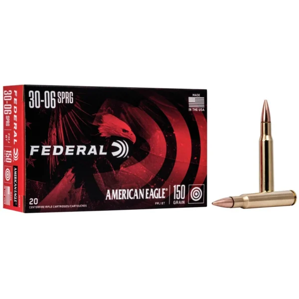 Federal Cartridge Co. Federal American Eagle Rifle Ammunition .30-06 Sprg 150 gr FMJBT 2910 fps 20/ct