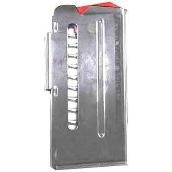Savage Arms MAG SAV 93 SER magazine, silver front view with red follower