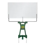 AOB Caldwell Ultimate Target Stand, front view with green frame and white rectangular backer