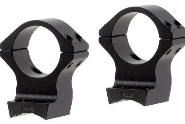 Talley Mounting Systems 30mm Lightweight Alloy Scope Mounts, two black rings, angled view