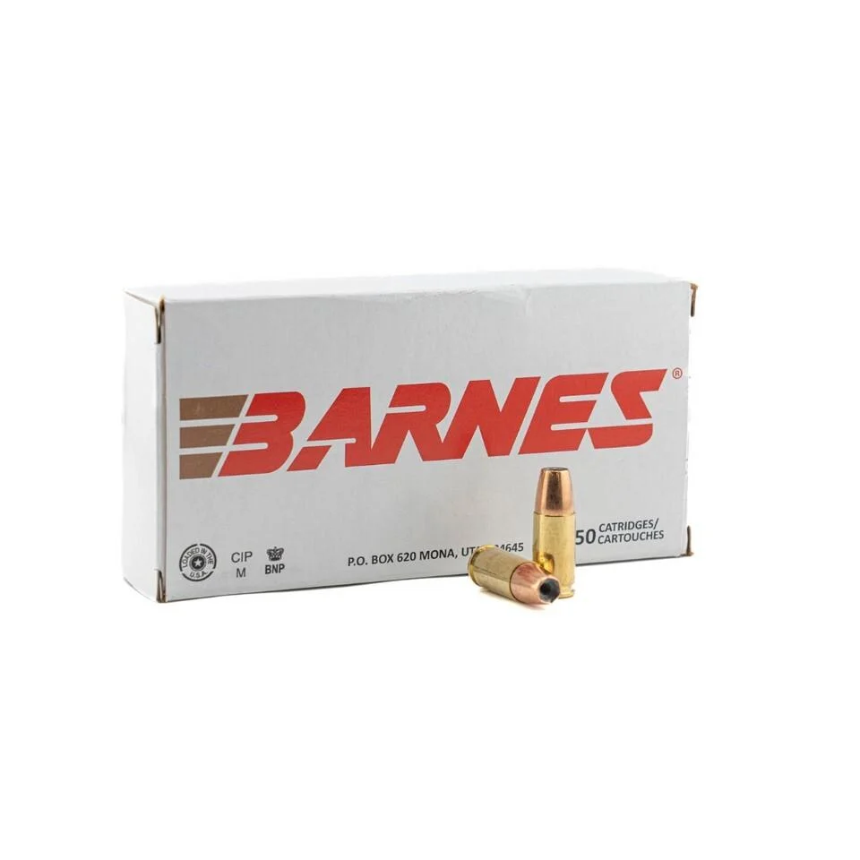 primary-52899 Barnes Bullets Barnes Defense JHP Sierra JHP Handgun Ammunition 9mm Luger 124gr JHP 1090 fps 50/ct