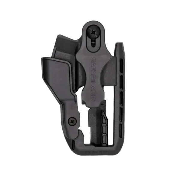 Safariland SL SCHEMA P365 RT BLK, front view of black open-frame holster with belt clip