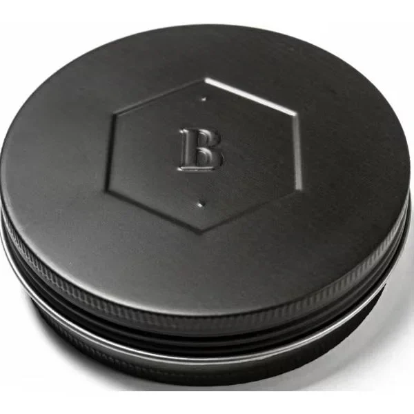 Crosman BD25 Benjamin Single Die black round pellet tin with raised B logo, top view