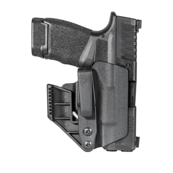 Mission First Tactical MFT Minimalist Appendix IWB Holster, black side view with belt clip