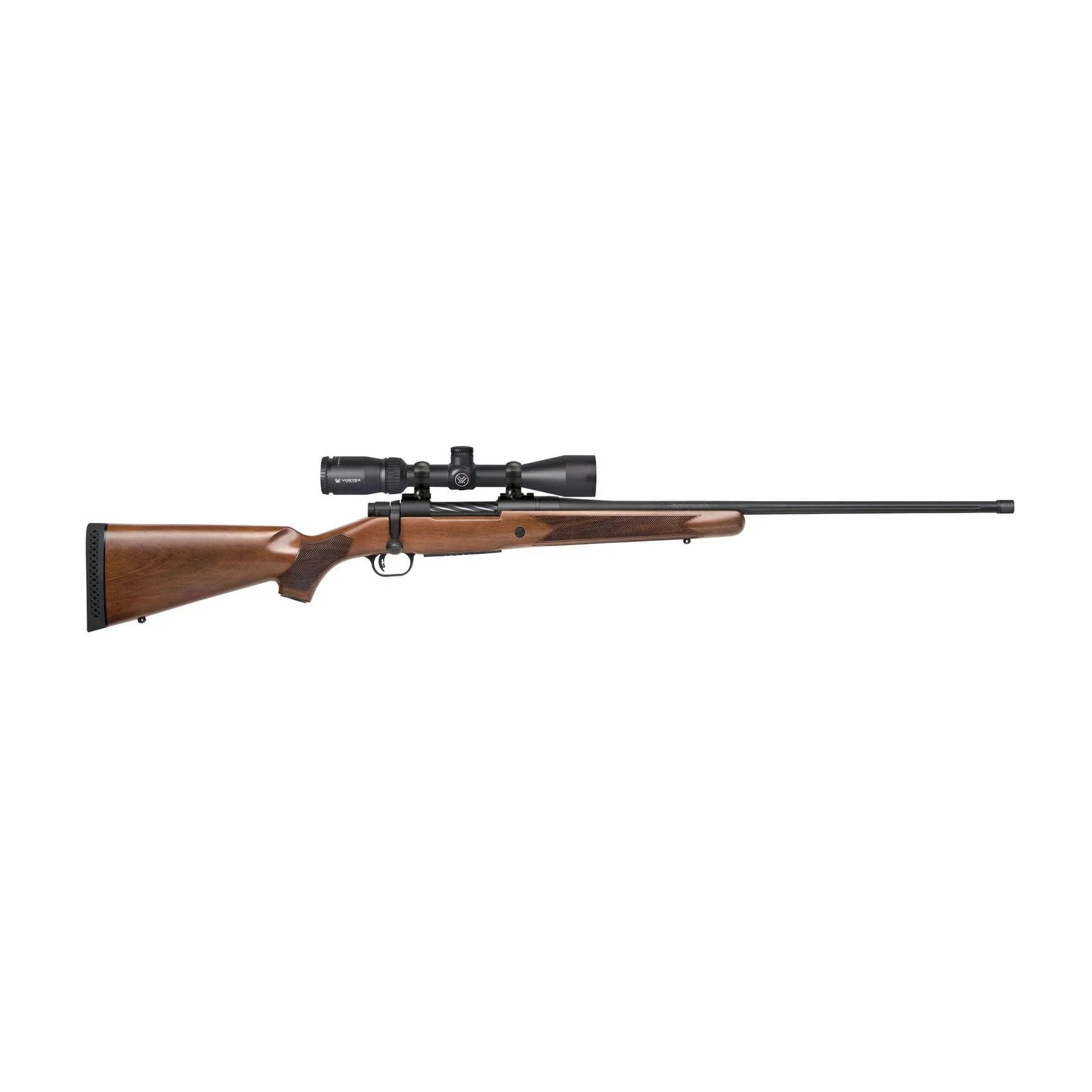 primary-530 Mossberg & Sons Inc. Mossberg Patriot Walnut Vortex Rifle 7mm PRC 3rd Capacity 24'' Threaded Barrel Walnut Stock Vortex
