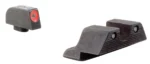 TRIJICON HD NS FOR GLK 9 ORG OUTLINE black sight set, angled view with orange front outline