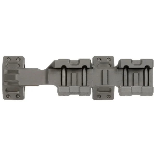 Midwest Industries MK2 34mm Scope Mount in gray, top view with dual rings and rail clamps