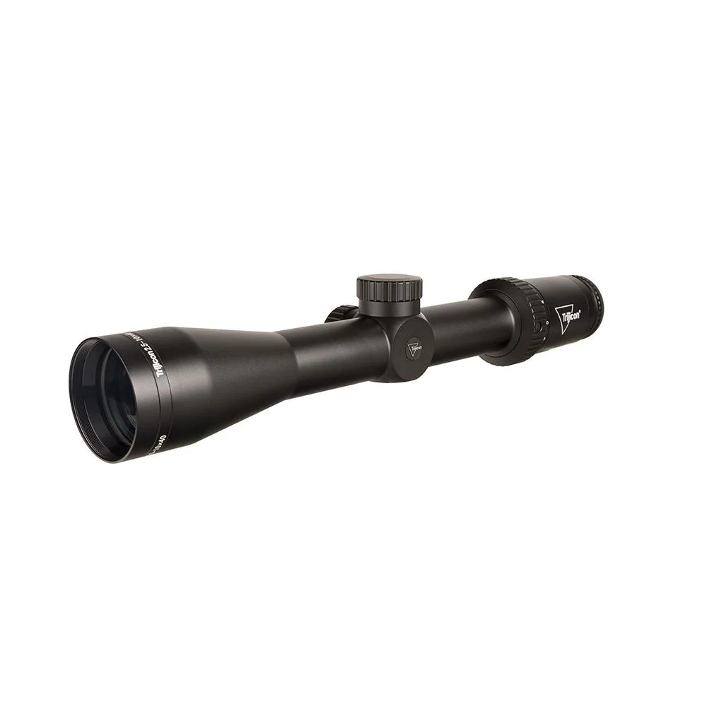 primary-53066 TRIJICON HURON 2.5-10X40 BDC HUNTERS black scope, angled side view with large objective and turrets