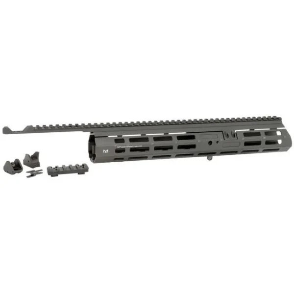 Midwest Industries Henry .45-70 Handguard Sight System, gray side view with rail and hardware