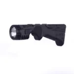 Viridian 4LUX 2K DUO angled foregrip, left-side view in black with integrated light