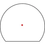 TRIJICON SRO 2.5 MOA ADJ LED RED DOT sight picture with red dot centered in circular window