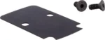 TRIJICON RMR MNT KIT FOR GLK MOS black mounting plate with two screws, angled top view