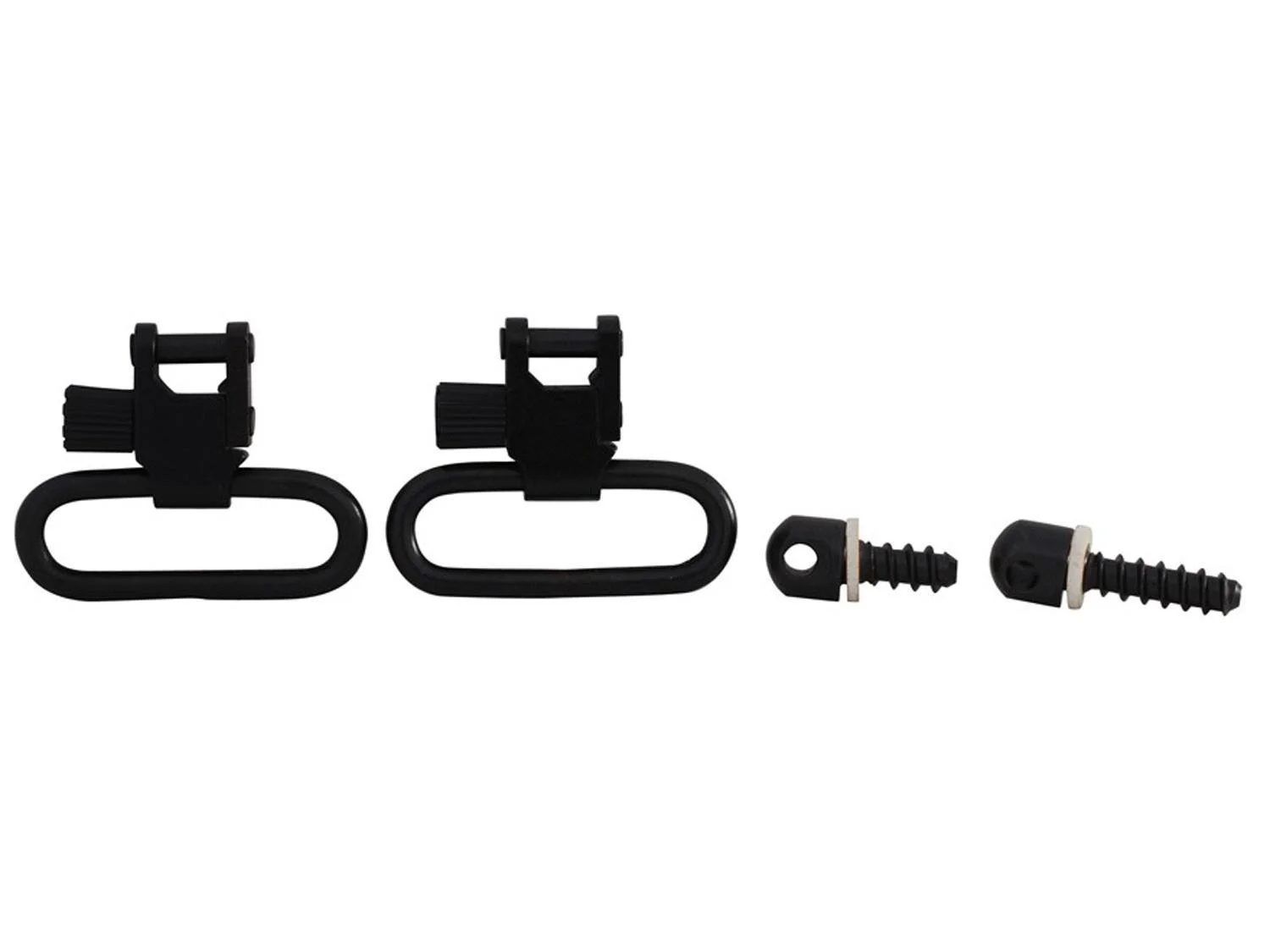 primary-53119 Uncle Mike's QD 115 RGS swivels, top view of two black swivels and mounting screws