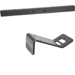 Birchwood Casey T-Post Gong Mount, black metal rail and angled mounting bracket
