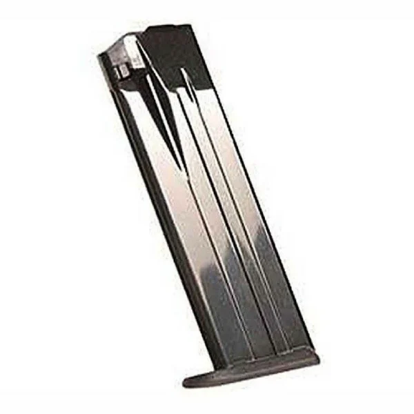 Walther MAG WAL PDP/PPQ M2, black and silver magazine in angled front view