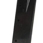 Mec-Gar Ruger P85/89/93/94/95/PC9 Magazine, angled view of black metal magazine