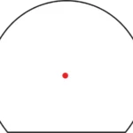 TRIJICON SRO 2.5MOA RED DOT COY BRN front view with small red dot centered in circular lens