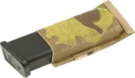 BL FORCE HW TEN SPEED SNGL PCH CAM, tan camouflage pouch holding a black magazine