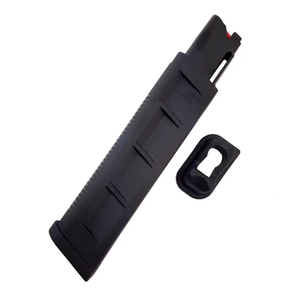 Savage Arms MAG SAV 64 SER black magazine in angled side view with separate loading tool